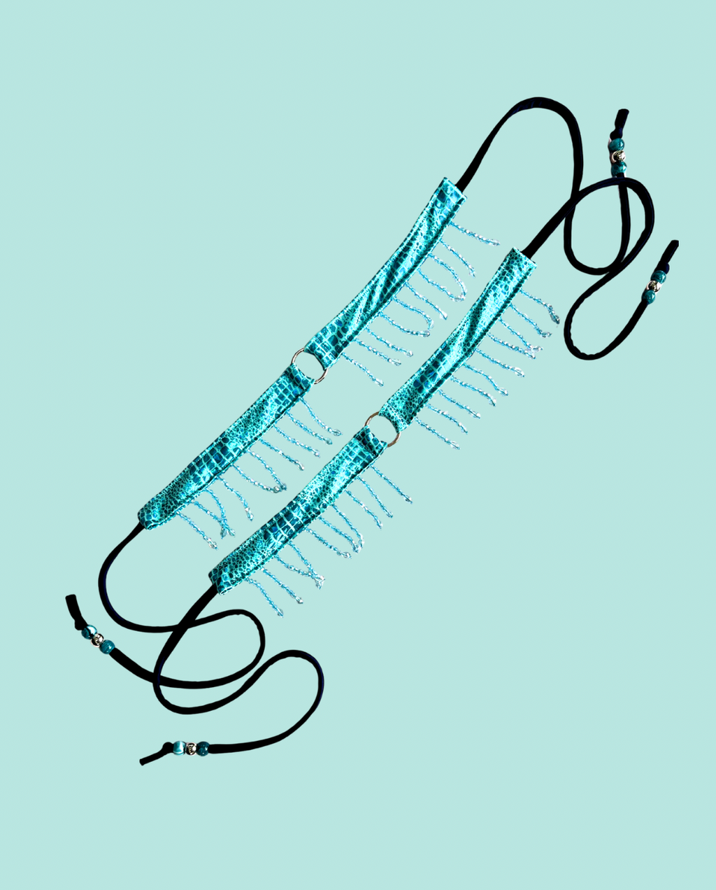 Aqua Blue Tie-Up Garters