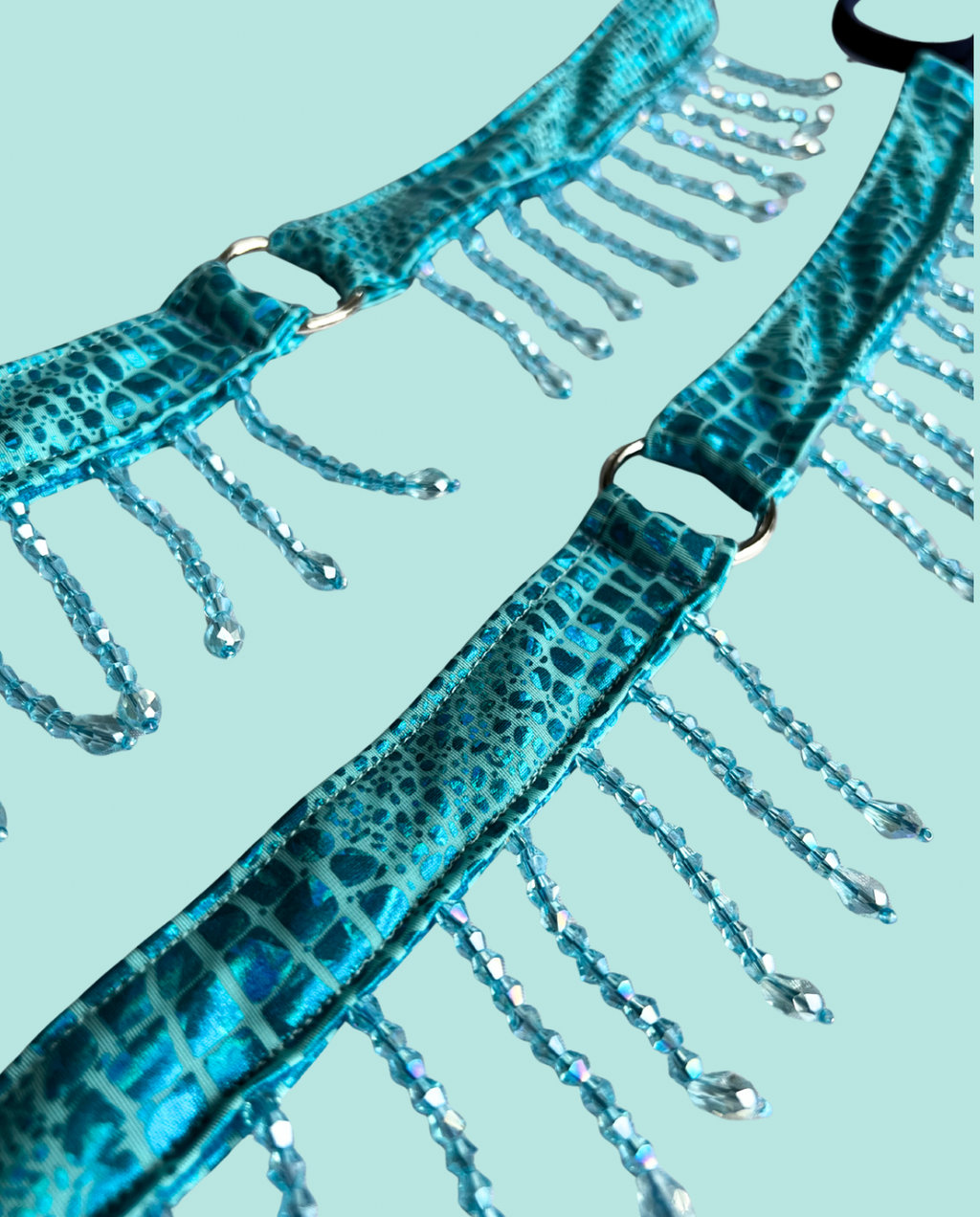 Aqua Blue Tie-Up Garters