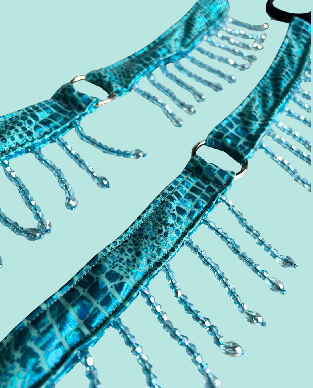 Aqua Blue Tie-Up Garters